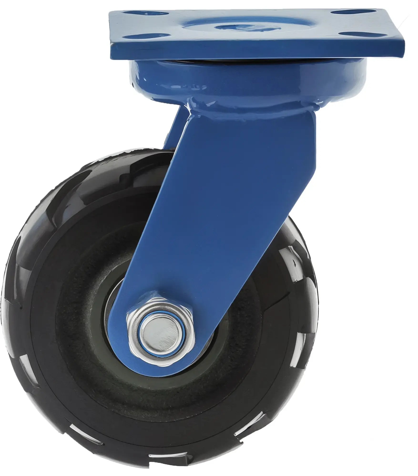 Сверхбольшегрузное обрезиненное колесо 150мм, максимальная нагрузка 800 кг, поворотное, шариковые подшипники - SHd 63